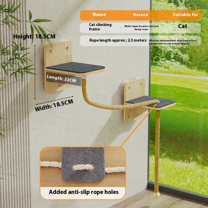 Cat climbing frame with sisal scratching surface in space capsule, square column, or cat head design options