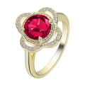 Electroplated copper ring with zircon accents in fruit-shaped design