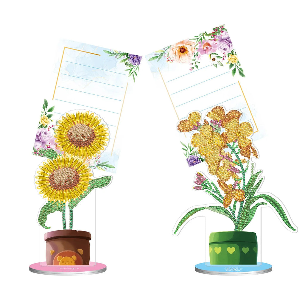 Handmade frameless diamond painting note clip decoration in American style, shown with colourful artwork.