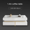 Modern minimalist tempered glass coffee table with baking paint finish on clean white background
