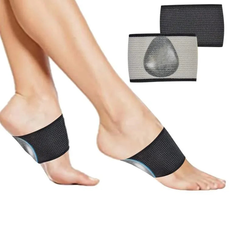 PU elastic foot bandage with heart-shaped arch support pad in ordinary and full heart styles.