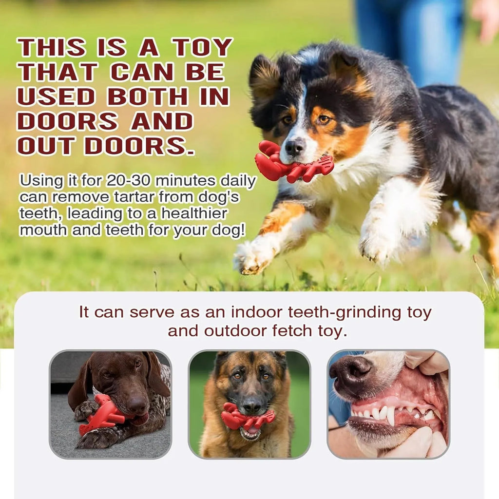 Red nylon dog chew toy for aggressive chewers measuring 170mm length