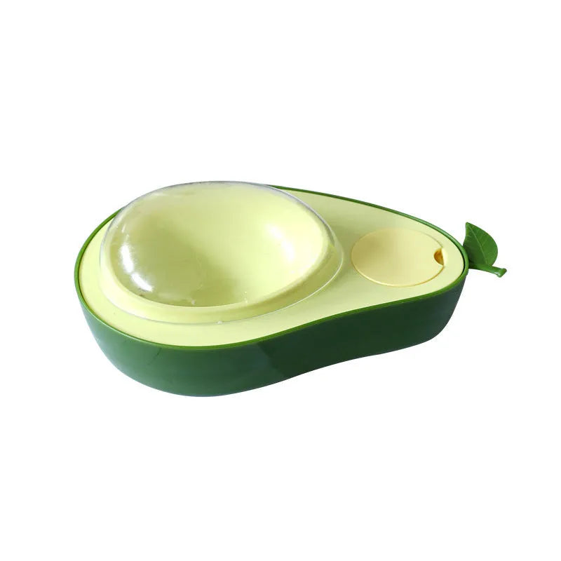 Avocado-shaped cat feeder set with 690ml water dispenser