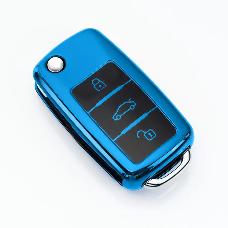 VW Model A car key case with buckle attachment in choice of four colours