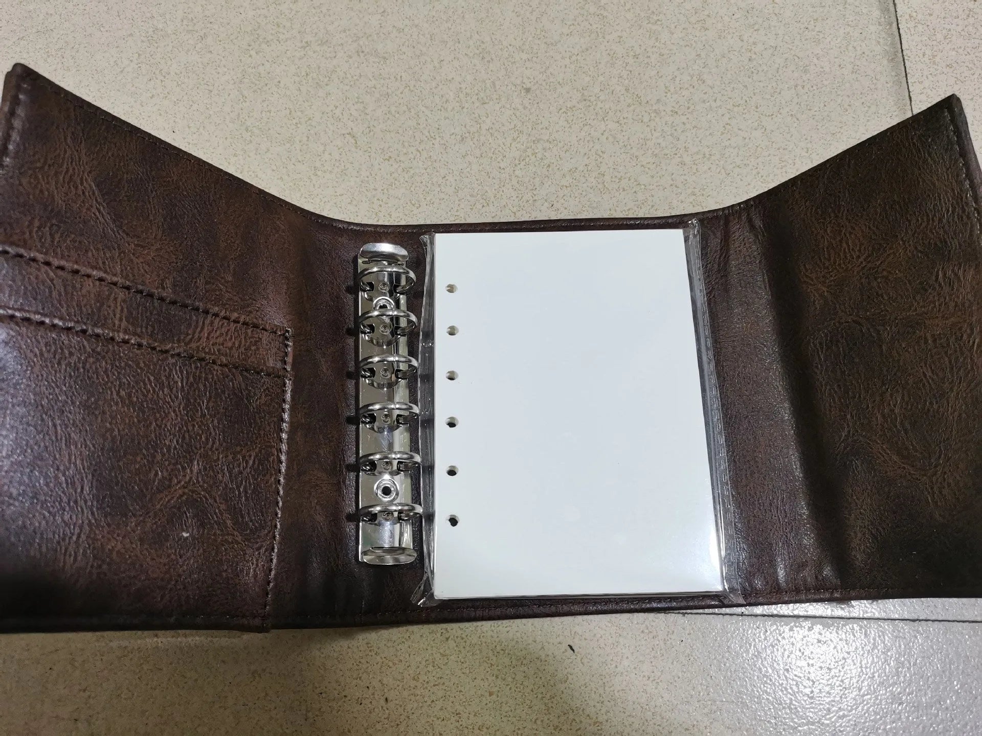 Creative retro brown PU notebook with buckle design and loose-leaf binder binding