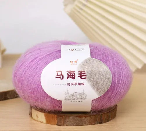 Mohair wool ball for DIY scarf knitting and crochet in Inverness thread style with multiple colour options