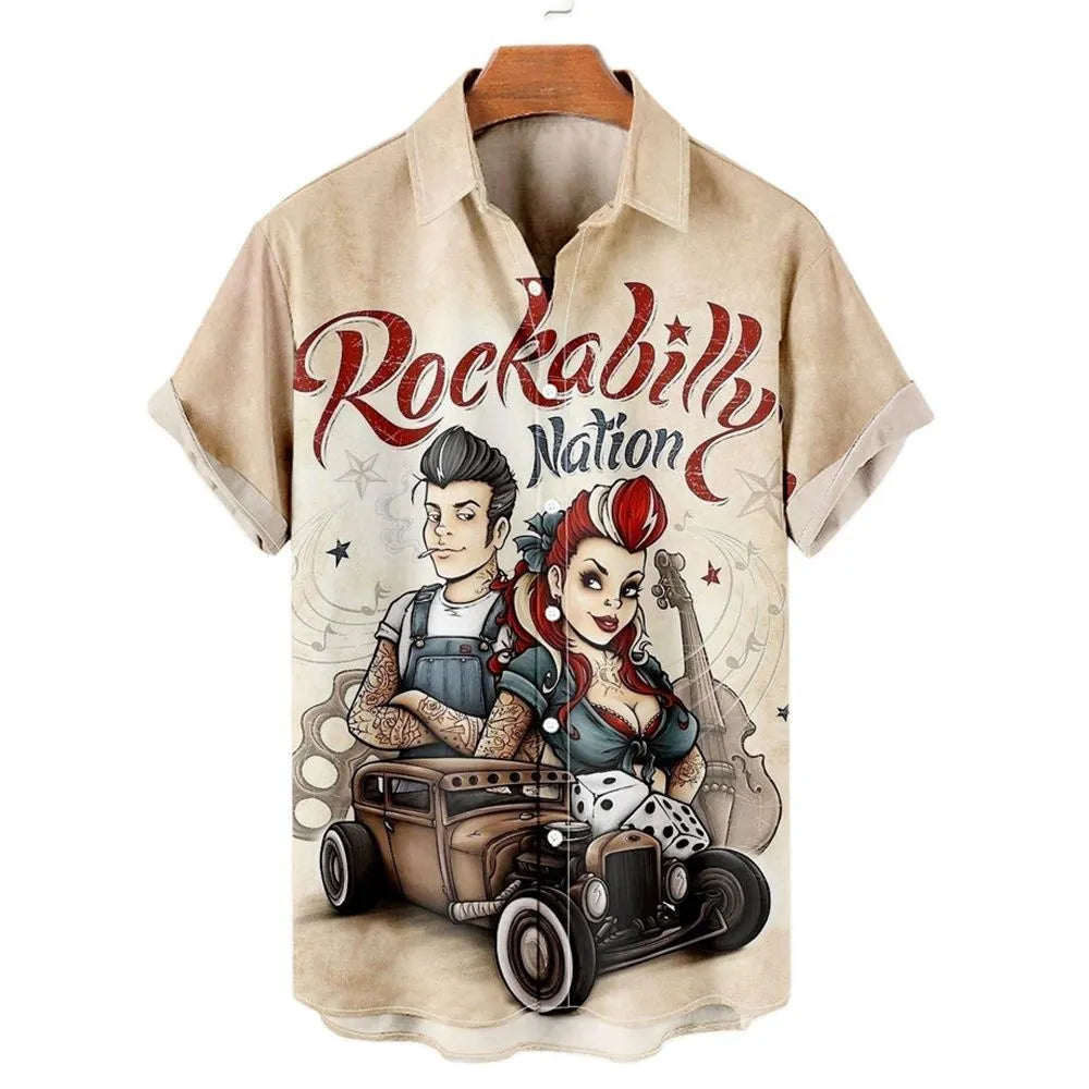 Men's slim fit short sleeve shirt with 3D printed floral pattern in multiple colour options