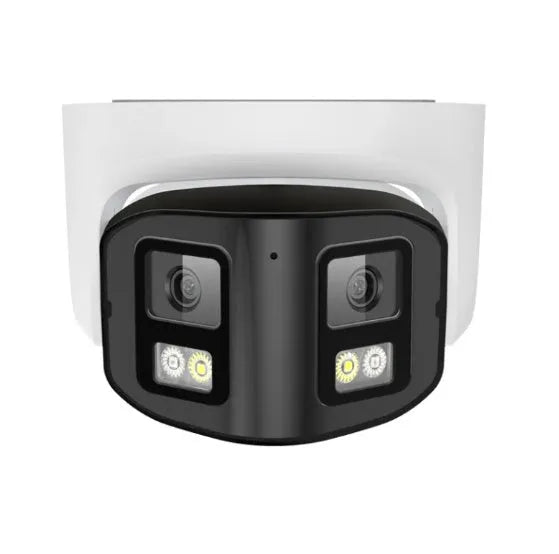 4MP dual-lens panoramic network CCTV camera with IP66 waterproof rating for security