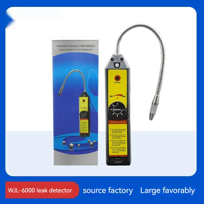 WJL-6000 handheld halogen leak detector with extended 20cm probe for refrigerant systems
