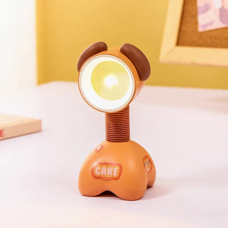 DIY cartoon magnetic small night lamp showing adjustable lighting angle and bear design