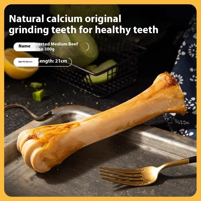 Pet molar rod chew toy for puppies in three sizes with high calcium roasted ox bone flavour