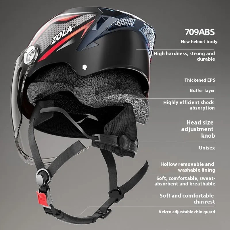 Children's 3C-certified motorcycle half helmet in various colour options with mirror finishes