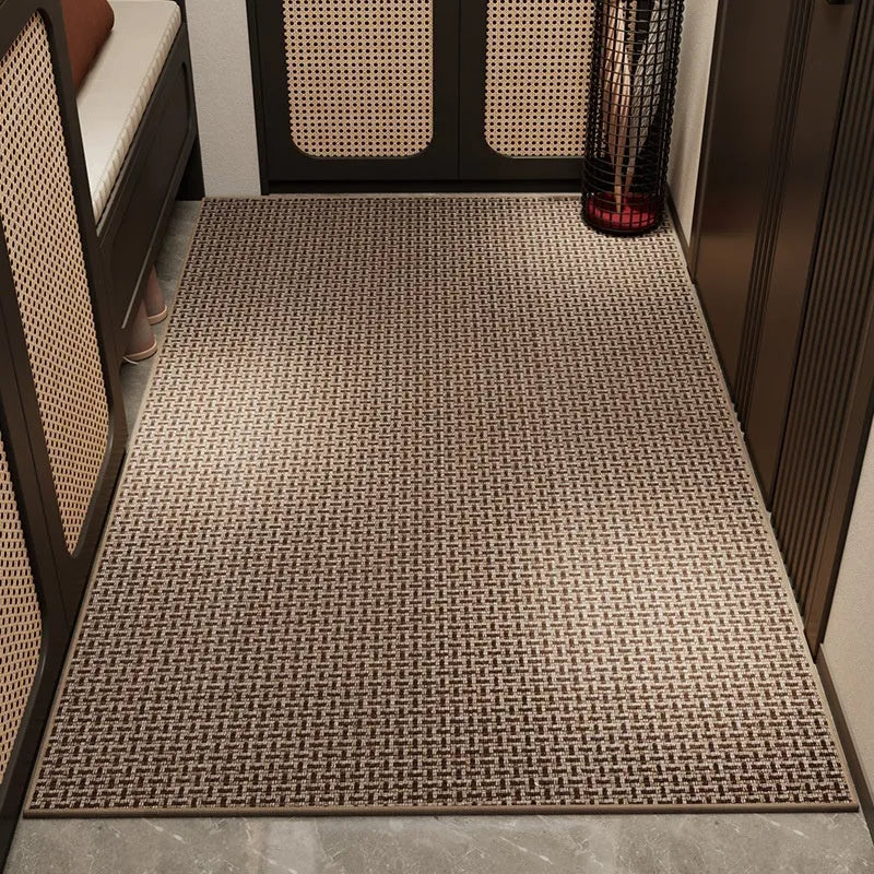 Linen floor mat 60x90cm in solid colour for entrance use