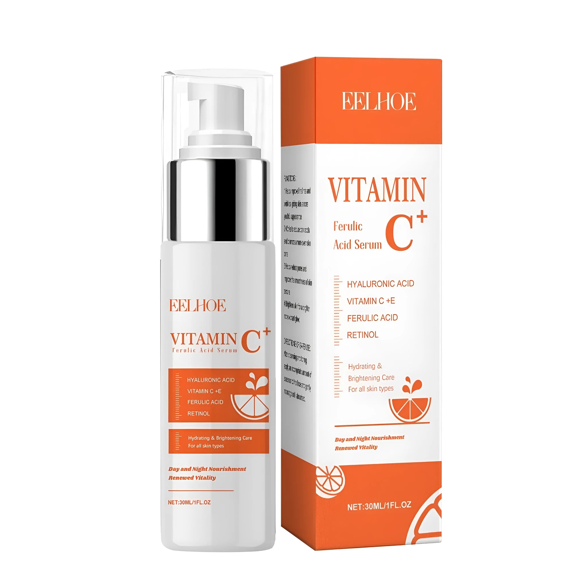 30ml glass bottle of Vitamin C Ferulic Acid Serum facial treatment