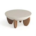 White solid wood adjustable height coffee table with portable design for living room furniture