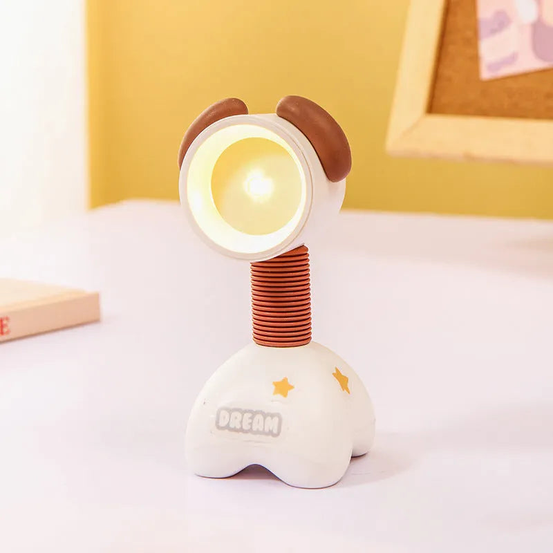 DIY cartoon magnetic small night lamp showing adjustable lighting angle and bear design