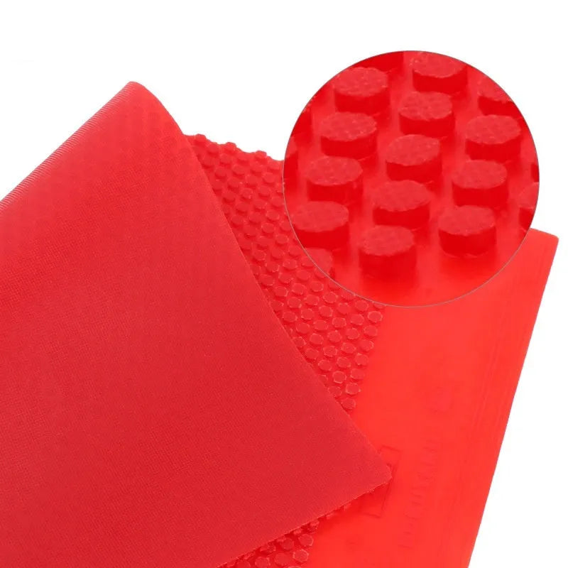 Table tennis small particle rubber sheet showing textured surface in black or red colour