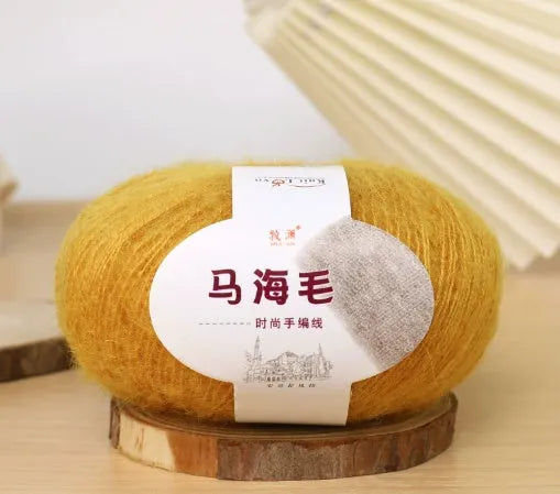 Mohair wool ball for DIY scarf knitting and crochet in Inverness thread style with multiple colour options