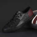 Men's leather shoes with flat heel, round toe, and elastic band in multiple colour options