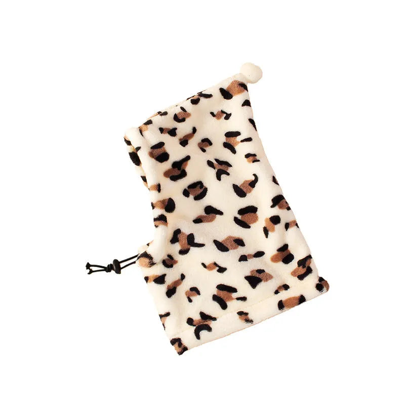 Bear headdress pet hat with rabbit ears for dogs and cats in leopard print colour