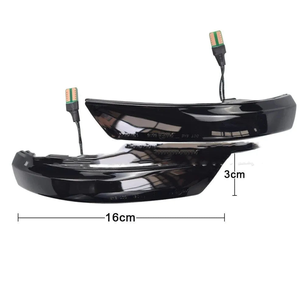 Ford Focus Mondeo rearview mirror waterfall light in yellow or yellow and blue options
