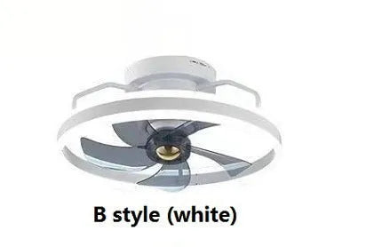 Overhead ceiling fan lamp with light featuring 500mm blades and acrylic lampshade in seven colour options