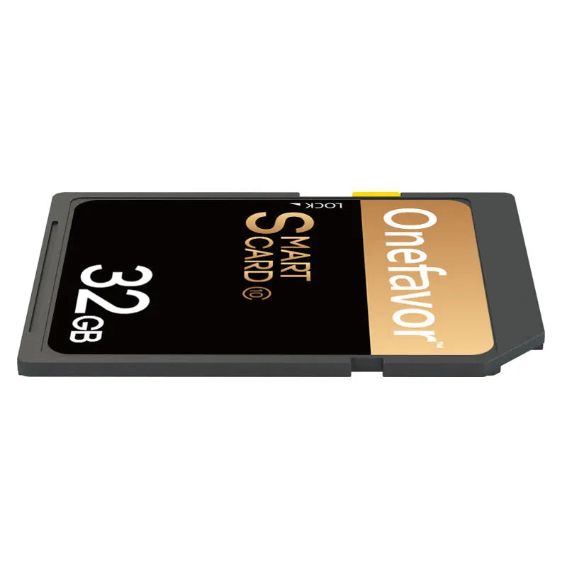 SD to PCMCIA adapter card for Mercedes-Benz with inserted 32GB SDHC card and stainless steel housing