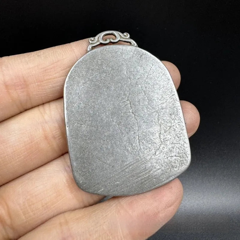Chinese style iron metal pendant with geometric design in Aryaacalanatha Yamantaka coloration