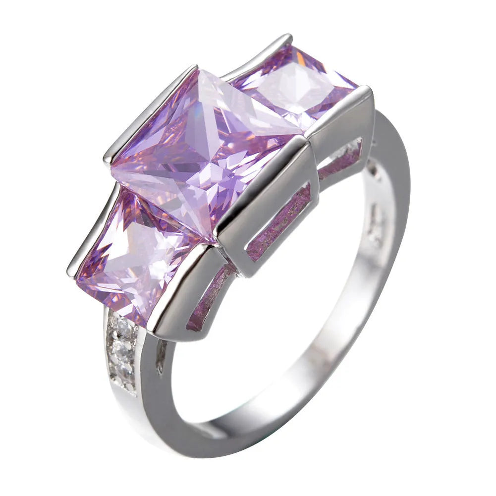 Copper electroplated geometric ring in multiple colours showing size range 6 to 10