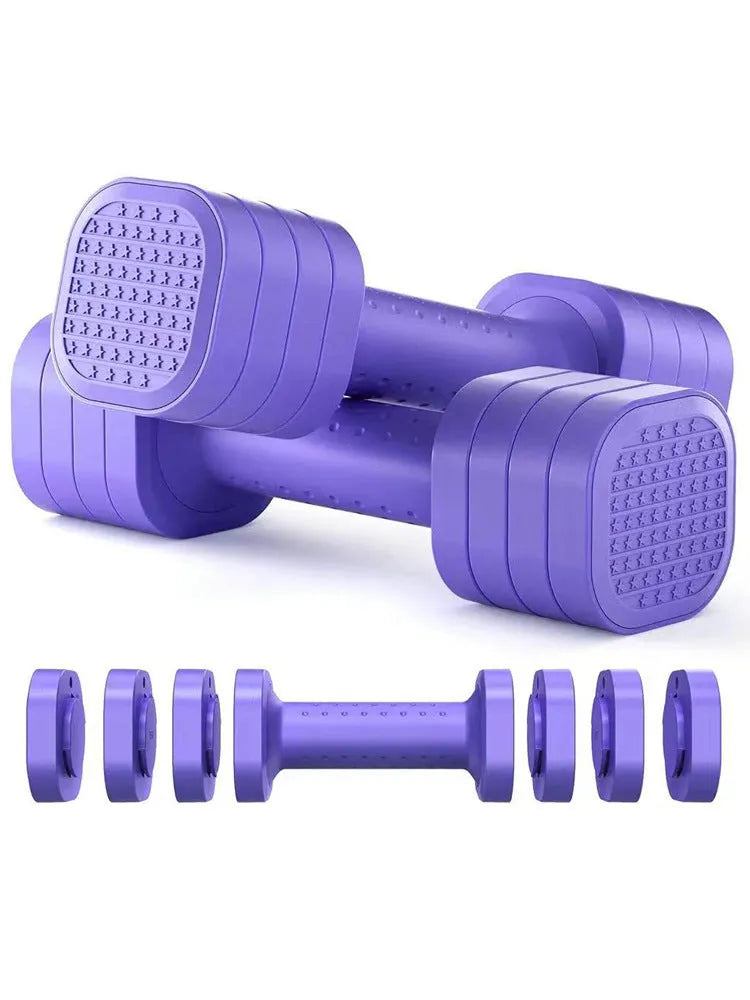 Detachable pink dumbbell set for women's fitness and body shaping