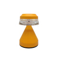 Black, brown and orange USB charging LED bedside lamp with three-colour dimming