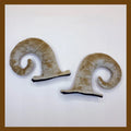 Pair of composite fibre demon bull horn decorations for motorcycle helmets in four colour options