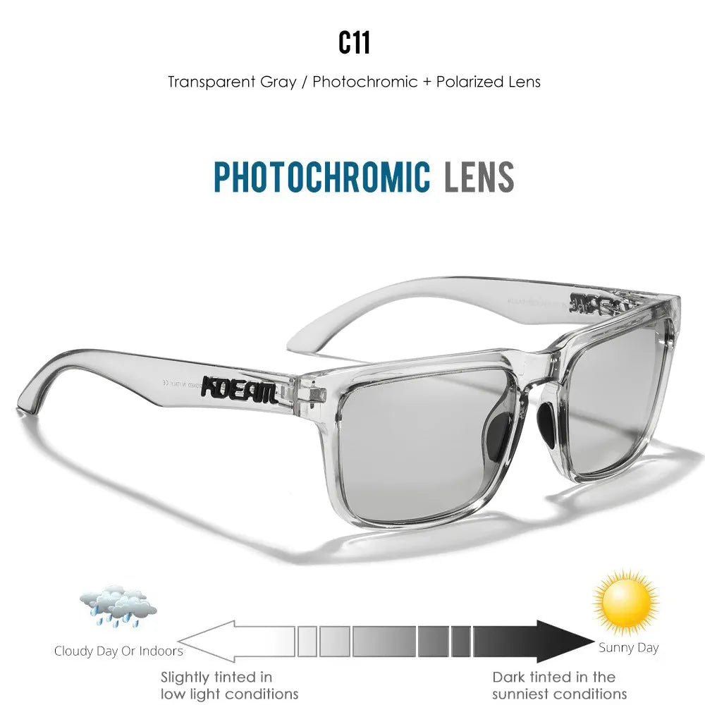 Polarized square sunglasses with TAC lens and PC frame, 12 colour options, unisex outdoor sun protection