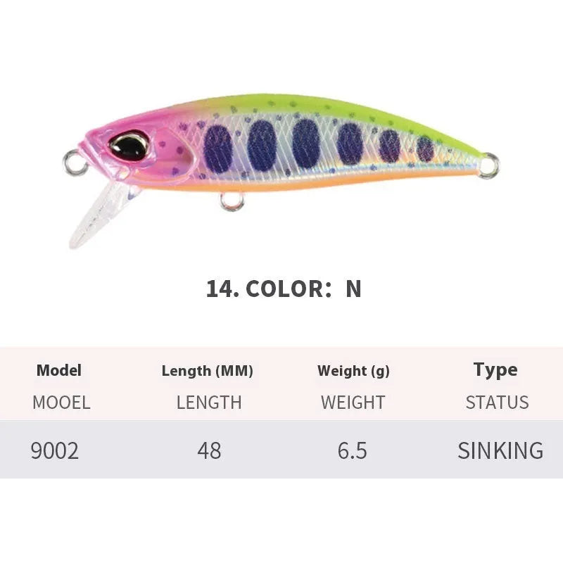 Tossing Japanese submerged Mino fishing lure for mandarin fish and snakehead