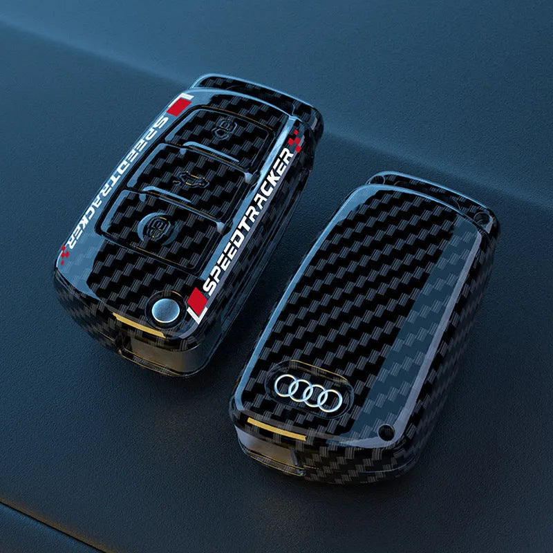 Carbon fibre style car key cover with mirror surface in carbon pattern or white colour