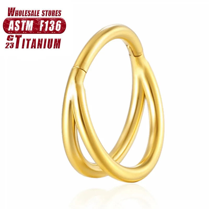 Titanium alloy nose ring body piercing jewellery with diamond treatment in multiple colour finishes
