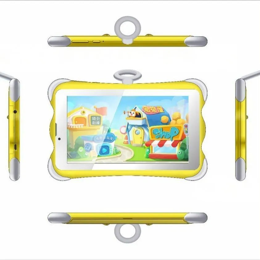 7-inch children's learning tablet in cartoon colours with stand and 3G calling