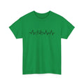 Green cotton short-sleeve t-shirt with white letter print pattern, regular fit