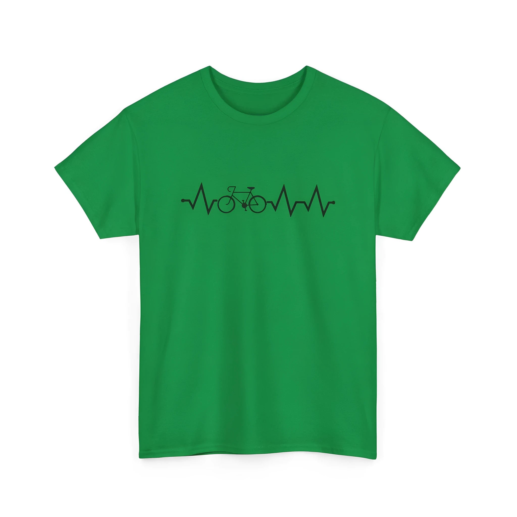 Green cotton short-sleeve t-shirt with white letter print pattern, regular fit