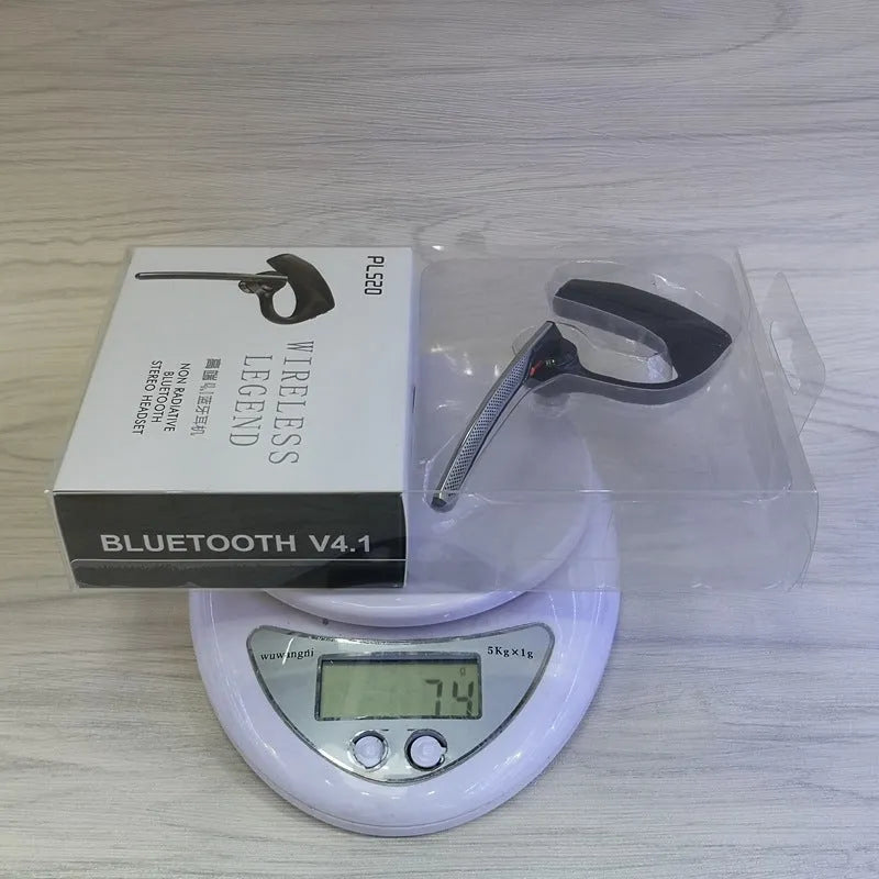 Black over-ear Bluetooth sports headphones with a large battery, shown on a model or display