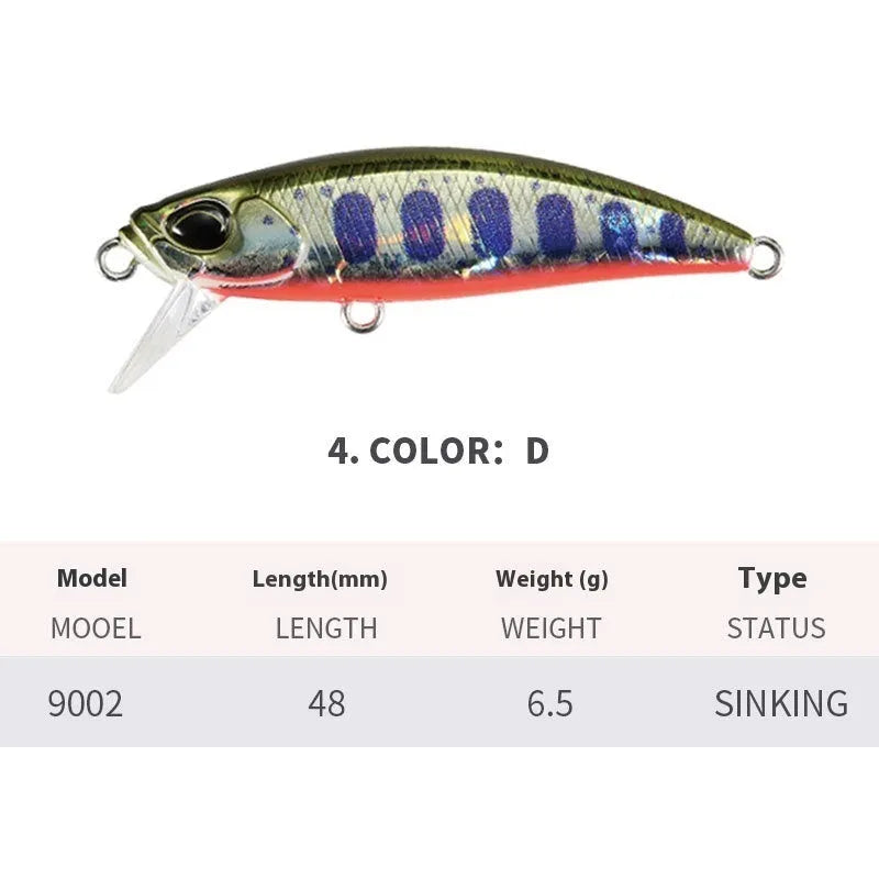 Tossing Japanese submerged Mino fishing lure for mandarin fish and snakehead