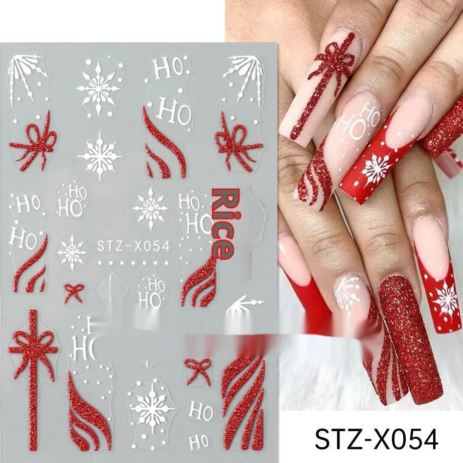 Sheet of black and silver love heart pattern nail art stickers with a plastic nail patch.
