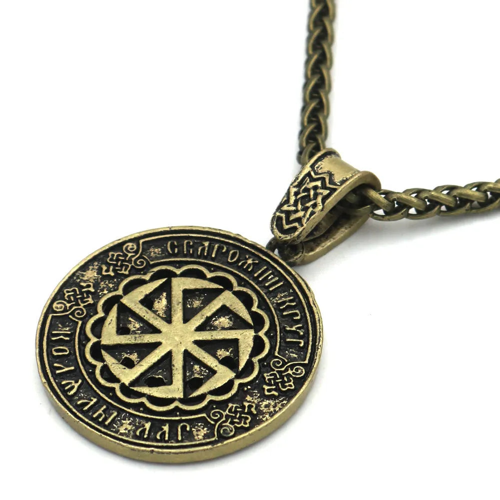 Lunavin ODing logo pendant necklace on snake bones chain with adjustable length.