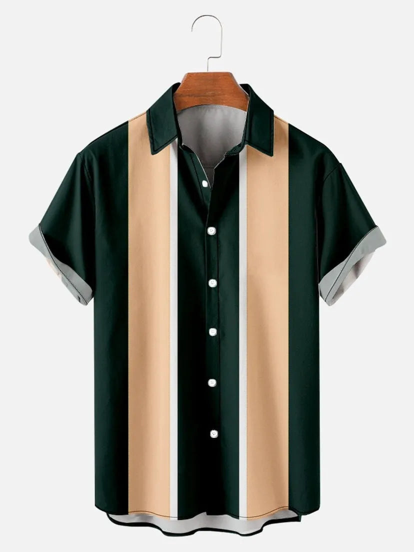 Men's slim fit short sleeve shirt with 3D printed floral pattern in multiple colour options