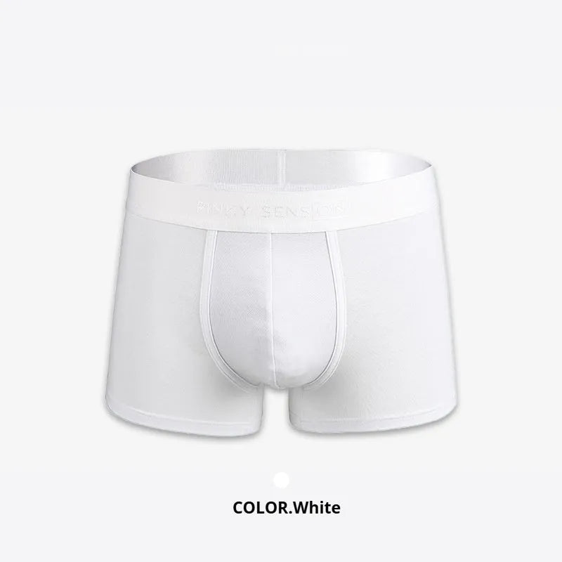 Men's solid colour cotton boxer shorts in black, white, silver grey, or light green