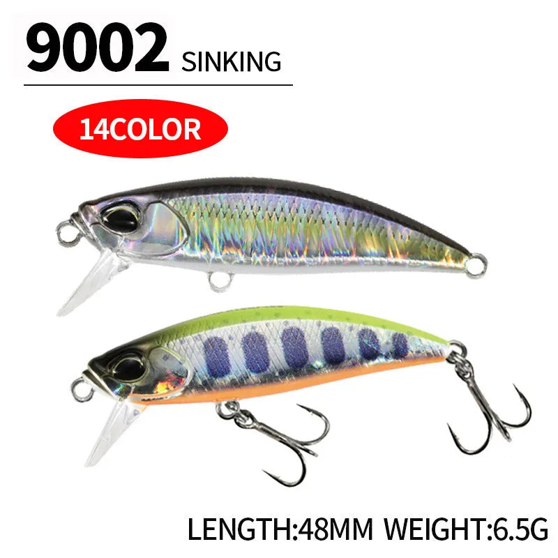 Tossing Japanese submerged Mino fishing lure for mandarin fish and snakehead