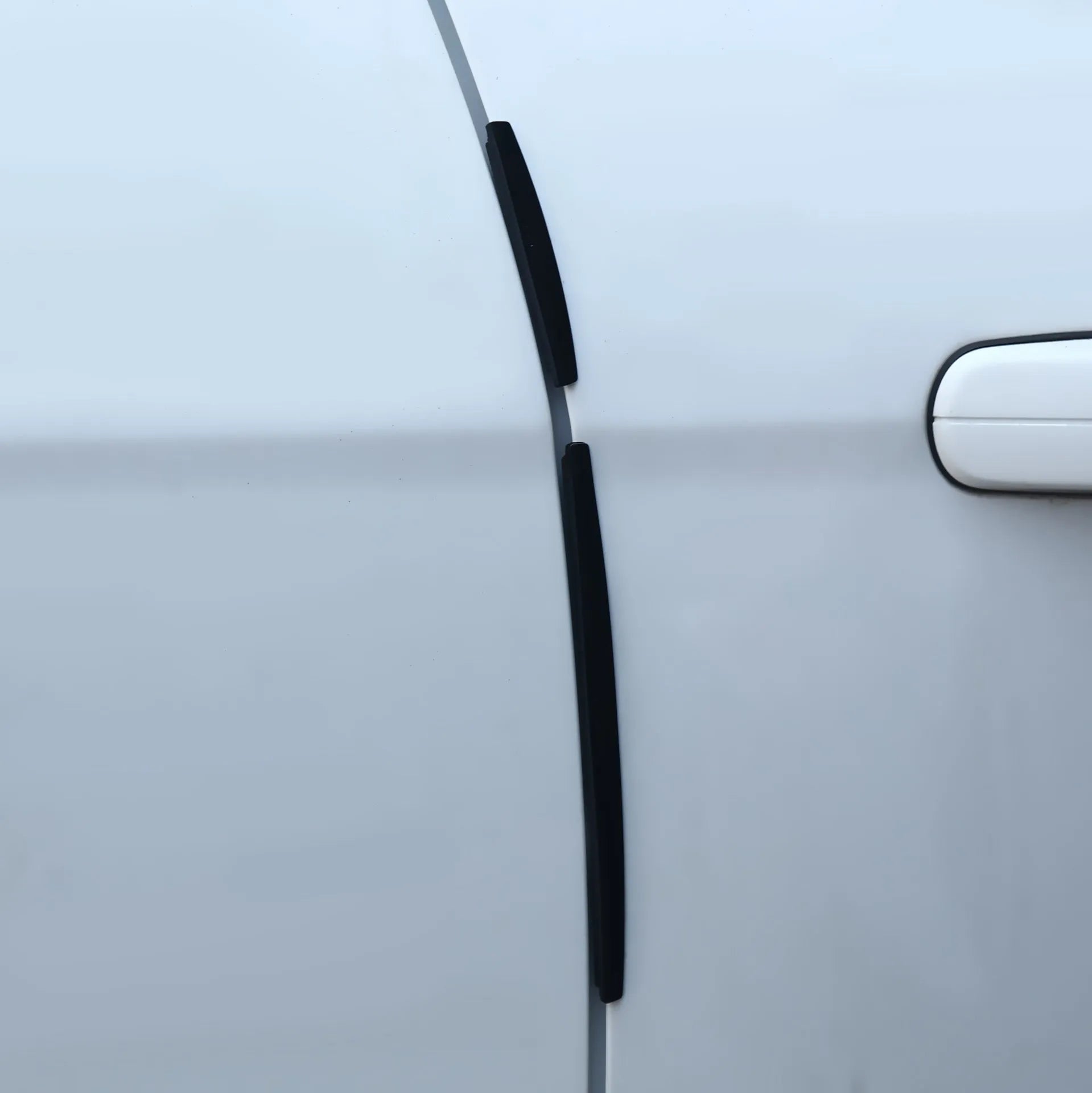 White plastic car door edge bumper strip for general vehicle protection