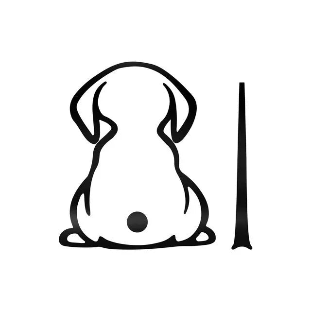 Cartoon cat wiper shadow car sticker in black colour applied to rear glass