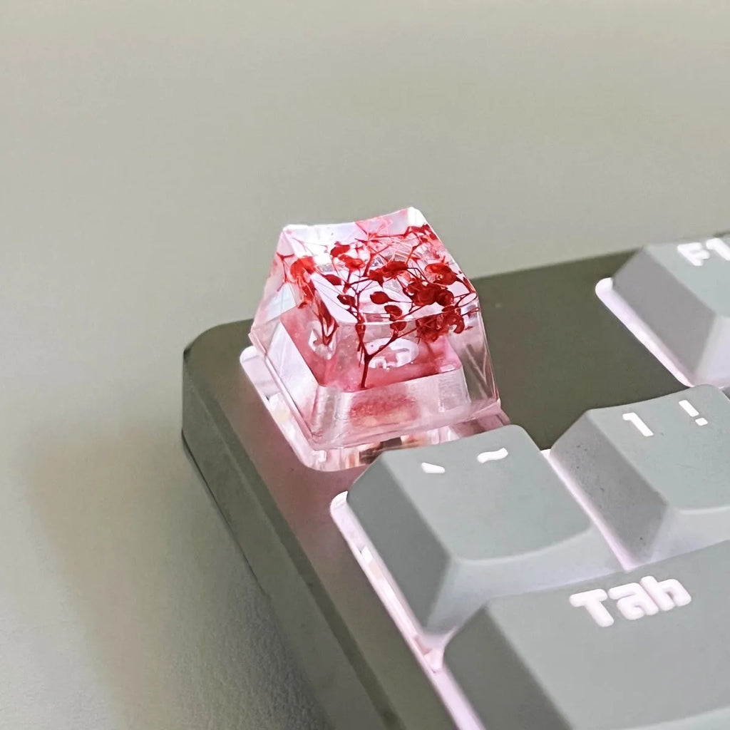 High transparency resin starry sky artisan keycap for mechanical keyboards in violet colour
