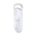 Plastic electric heating eyelash curler with USB cable in cream white colour